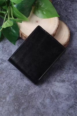 ZnW Men Formal Black Artificial Leather Wallet(4 Card Slots)