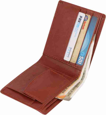 TAQWA Men Casual Tan Artificial Leather Wallet(11 Card Slots)