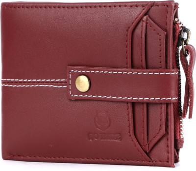 GO HIDE Men Casual Brown Genuine Leather Wallet(9 Card Slots)