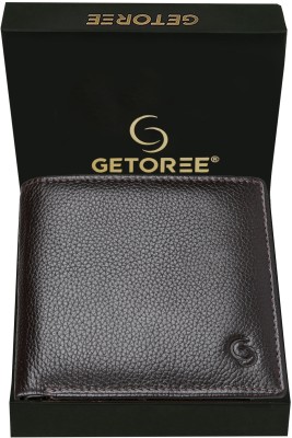 GETOREE Men Casual Brown Genuine Leather Wallet(3 Card Slots)