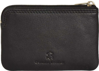 peltwise Men & Women Black Genuine Leather Card Holder(2 Card Slots)