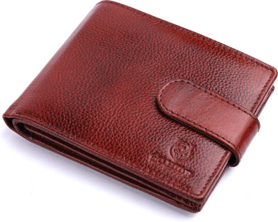 GO HIDE Men Casual Brown Genuine Leather Wallet(8 Card Slots)