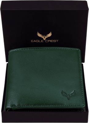 Eagle Crest Men Casual Green Genuine Leather Wallet(8 Card Slots)