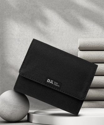 DailyObjects Women Casual Black Canvas Wallet(4 Card Slots)