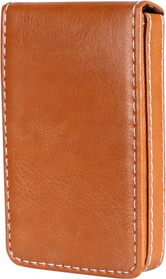 JPEnterprises Men & Women Casual Tan Artificial Leather Card Holder(12 Card Slots)