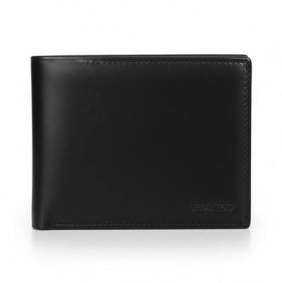 Rialzo Men Formal Black Genuine Leather Wallet(10 Card Slots)