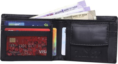 Keviv Men Black Genuine Leather Wallet(4 Card Slots)