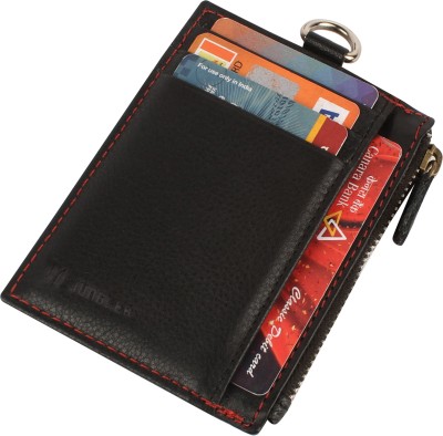 Jungler Men Trendy, Casual, Formal Black Genuine Leather Card Holder(6 Card Slots)