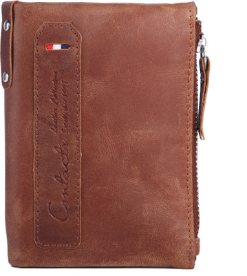 VOGARD Men Casual Brown Genuine Leather Wallet(9 Card Slots)