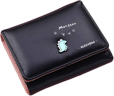 AlexVyan Women Casual, Ethnic, Evening/Party, Formal, Travel, Trendy Black Genuine Leather Wallet(7 Card Slots)