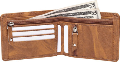 zaphod Men Tan Artificial Leather Wallet(8 Card Slots)