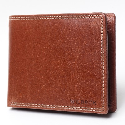 Wildrok Men Formal, Casual, Trendy Brown Genuine Leather Wallet(6 Card Slots)