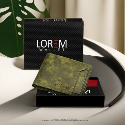 LOREM Men Casual, Evening/Party, Formal Green Artificial Leather Wallet(7 Card Slots)