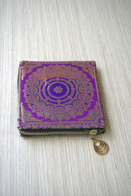 swateja mart Women Purple Jute Wallet(2 Card Slots)