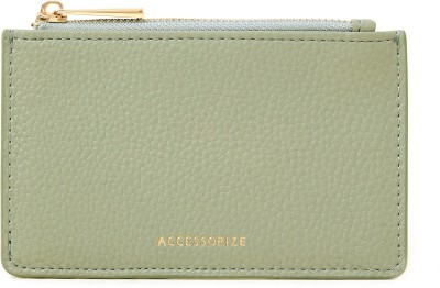 ACCESSORIZE LONDON Women Casual Green Artificial Leather Card Holder(5 Card Slots)