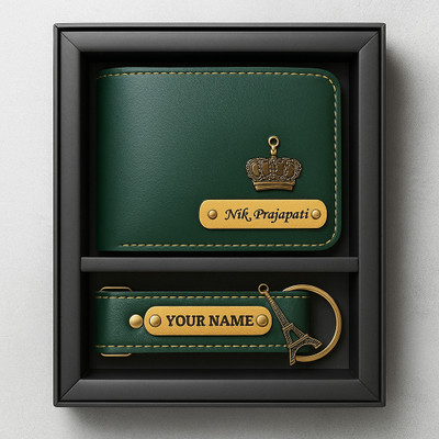 CELED Men Evening/Party, Ethnic, Formal Green Artificial Leather Wallet(4 Card Slots, Pack of 2)
