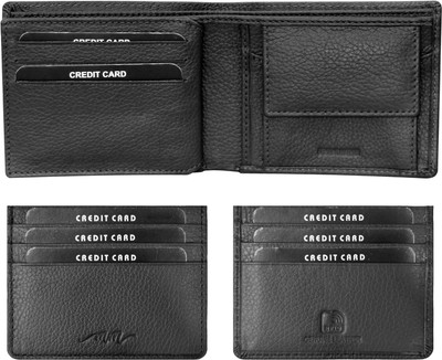MM designs Men Casual, Formal, Trendy Black Genuine Leather Wallet(12 Card Slots)