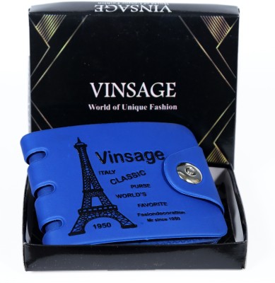 Vinsage Men Casual, Ethnic, Evening/Party, Formal, Travel, Trendy Blue Artificial Leather Wallet(6 Card Slots)