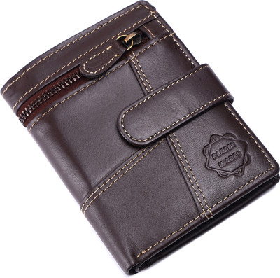 PLAZER WARES Men Trendy, Formal, Casual, Evening/Party Brown Genuine Leather Wallet(9 Card Slots)
