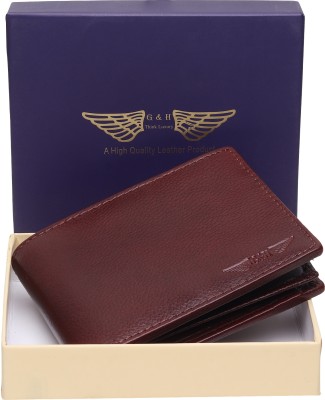 GH Men Formal, Travel Brown Genuine Leather Wallet(10 Card Slots)