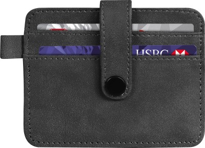 PAANTH Men & Women Casual Black Artificial Leather Card Holder(4 Card Slots)