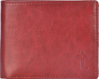 T Leefot Men Casual, Formal, Ethnic, Trendy Red Artificial Leather Wallet(5 Card Slots)
