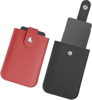 MARMORIS ECOM Men & Women Trendy Multicolor Artificial Leather Card Holder(4 Card Slots, Pack of 2)