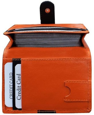 ABYS Men & Women Casual, Travel, Formal, Evening/Party, Ethnic, Trendy Orange Genuine Leather Money Clip(12 Card Slots)