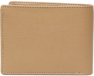 Delcy Men Travel Beige Artificial Leather Wallet(7 Card Slots)