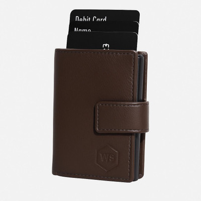 WALLETSTREET Men & Women Casual, Formal, Ethnic, Evening/Party, Travel, Trendy Brown Genuine Leather, Aluminium Wallet(9 Card Slots)