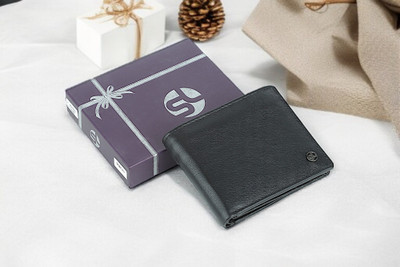 Sreeleathers Men Formal, Trendy, Casual Black Genuine Leather Wallet(7 Card Slots)