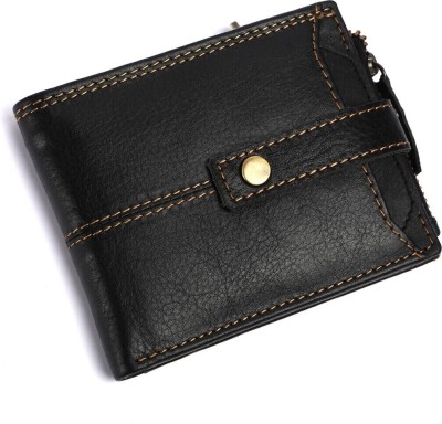 GO HIDE Men Casual Black Artificial Leather Wallet(9 Card Slots)