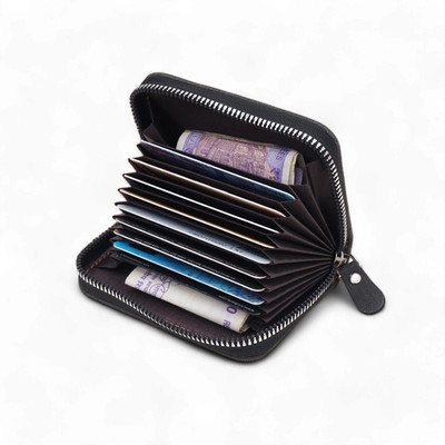 SAMTROH Men & Women Casual, Travel Black Artificial Leather Card Holder(9 Card Slots)