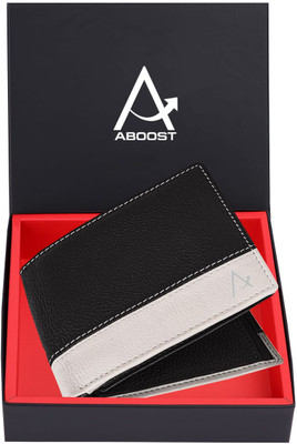 ABOOST Men Casual, Formal, Travel, Trendy, Evening/Party Black Genuine Leather Wallet(8 Card Slots)