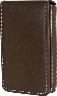 JPEnterprises Men & Women Casual Brown Artificial Leather Card Holder(12 Card Slots)