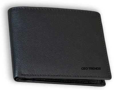 GEO TRENDS Men Casual Black Genuine Leather Wallet(4 Card Slots)