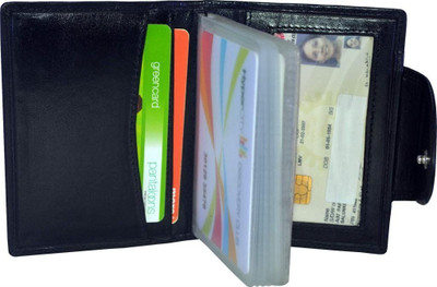DIGSMORDEN Men Black Artificial Leather Card Holder(10 Card Slots)