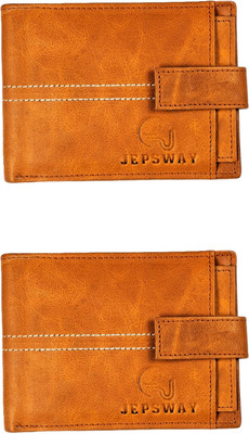 FF TRADERS Men Formal, Ethnic, Casual, Travel, Trendy Tan Artificial Leather Wallet(5 Card Slots, Pack of 2)