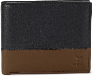 WOODLAND Men Casual Black, Tan Genuine Leather Wallet(2 Card Slots)