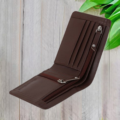 Classic World Men Evening/Party Maroon Artificial Leather Wallet(5 Card Slots)