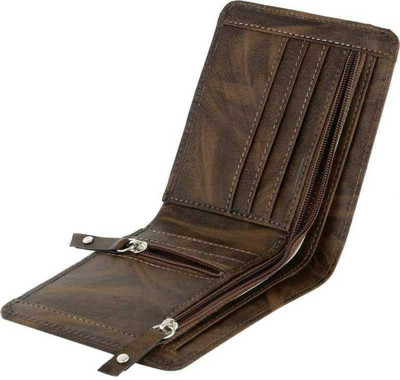 zaphod Men Casual Brown Artificial Leather Wallet(5 Card Slots)