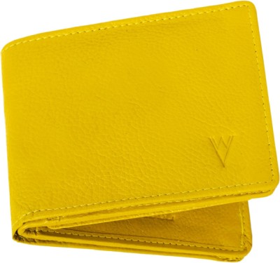 WILDVIBEZ Men Trendy, Casual Yellow Genuine Leather Wallet(4 Card Slots)