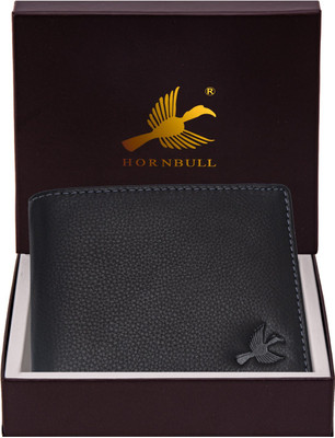 HORNBULL Men Casual, Formal, Trendy Black Genuine Leather Wallet(4 Card Slots)