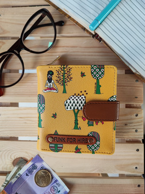 FUNK FOR HIRE Women Casual Yellow Artificial Leather Wallet(10 Card Slots)