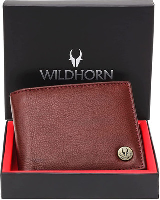 WILDHORN Men Casual, Formal Maroon Genuine Leather Wallet(5 Card Slots)