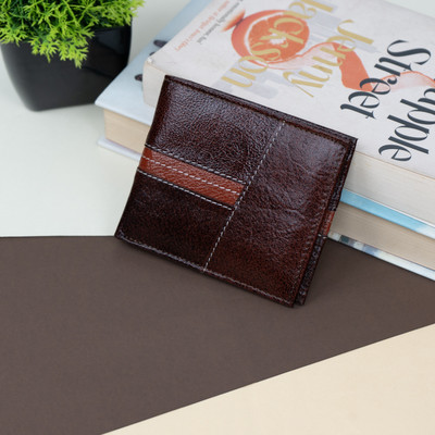 Rich Born Men Trendy Brown Genuine Leather Wallet(5 Card Slots)