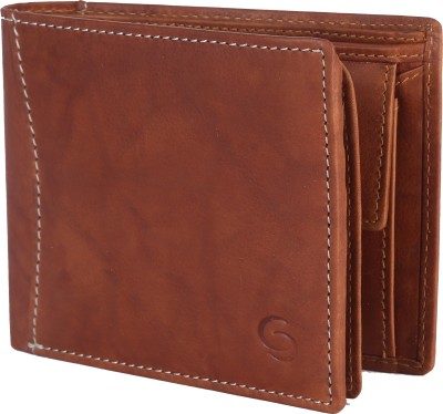 GETOREE Men Tan Genuine Leather Wallet(8 Card Slots)