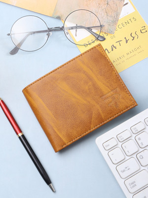JND Men Casual Tan Artificial Leather Wallet(5 Card Slots)
