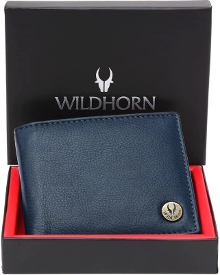 WILDHORN Men Casual, Formal Blue Genuine Leather Wallet(5 Card Slots)