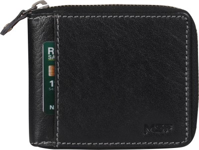 MSF Men Casual, Trendy, Formal Black Genuine Leather Wallet(7 Card Slots)